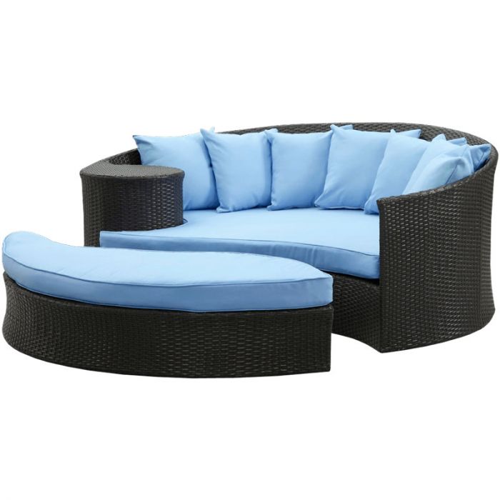 LexMod Taiji Outdoor Wicker Patio Daybed