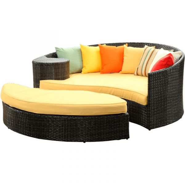 LexMod Taiji Wicker Patio Daybed LexMod Taiji Wicker Patio Daybed